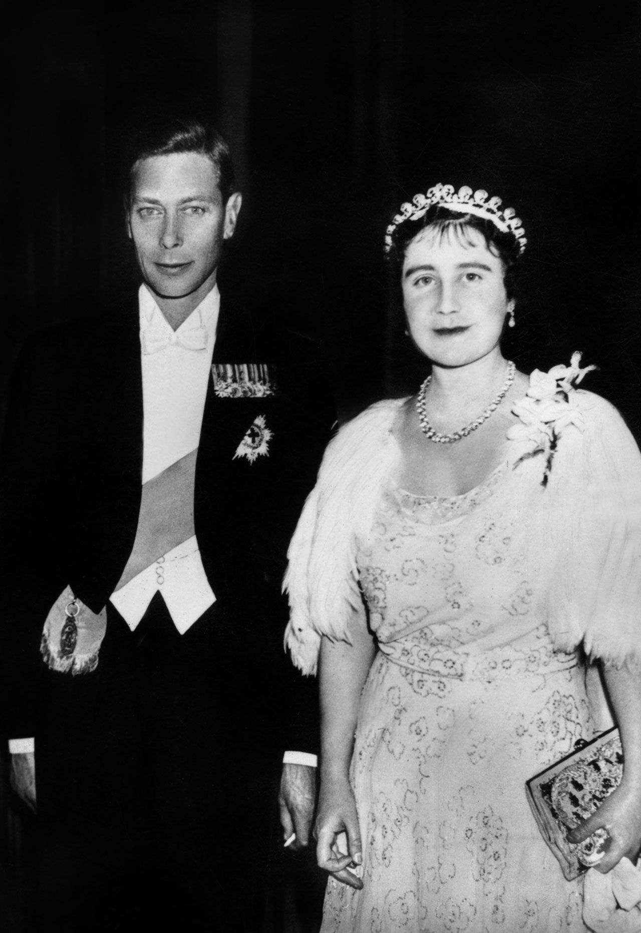 Image may contain Queen Elizabeth The Queen Mother George VI Person Adult Wedding Accessories Face Head and Jewelry