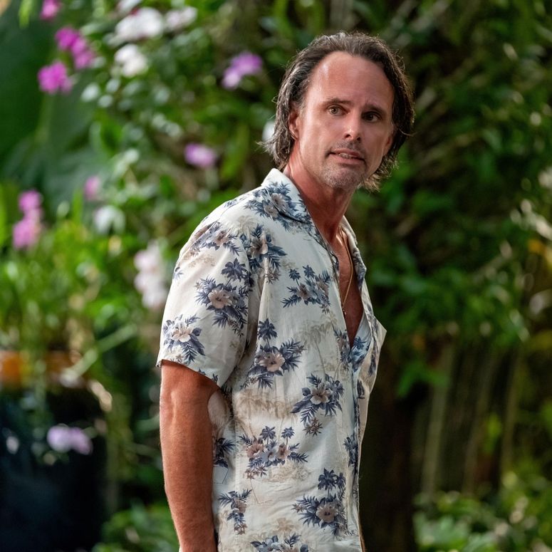 Image may contain: Walton Goggins, Clothing, Sleeve, Adult, Person, Face, Happy, Head, Smile, and Beachwear