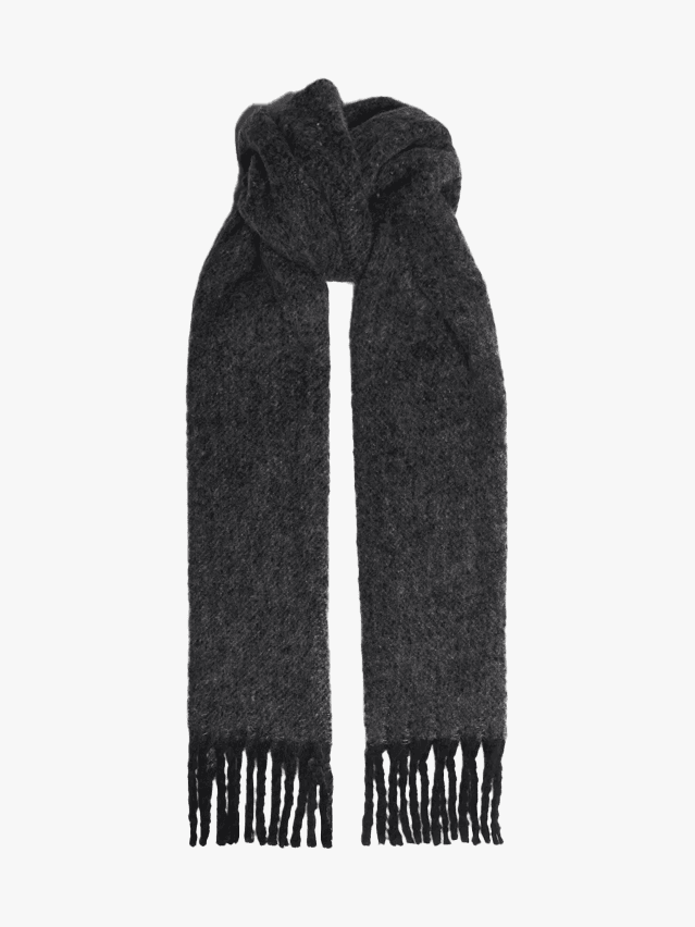 Image may contain Clothing Scarf Coat and Stole