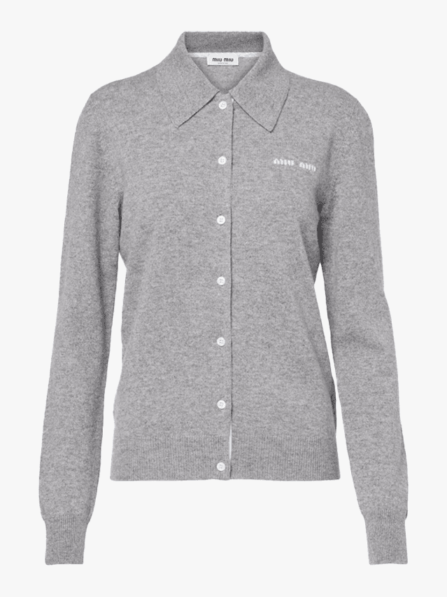 Image may contain Clothing Long Sleeve Sleeve Knitwear Sweater Coat and Shirt