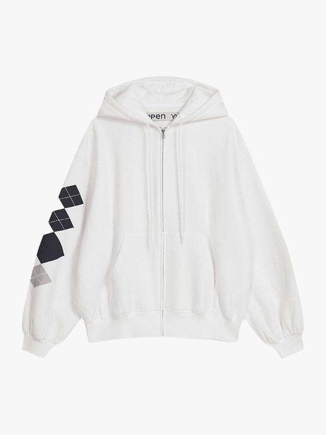 Image may contain Clothing Knitwear Sweater Sweatshirt Hoodie Coat Jacket and Hood