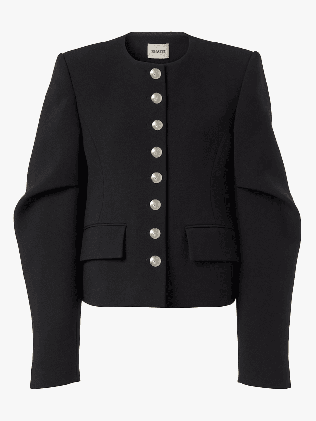 Image may contain Blazer Clothing Coat and Jacket
