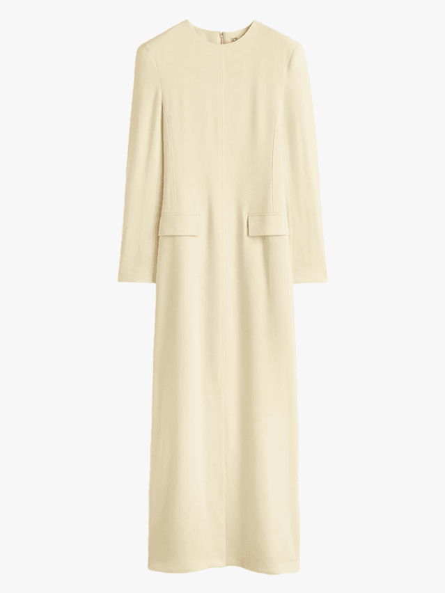 Image may contain Clothing Long Sleeve Sleeve Home Decor Linen Fashion Coat Robe and Dress