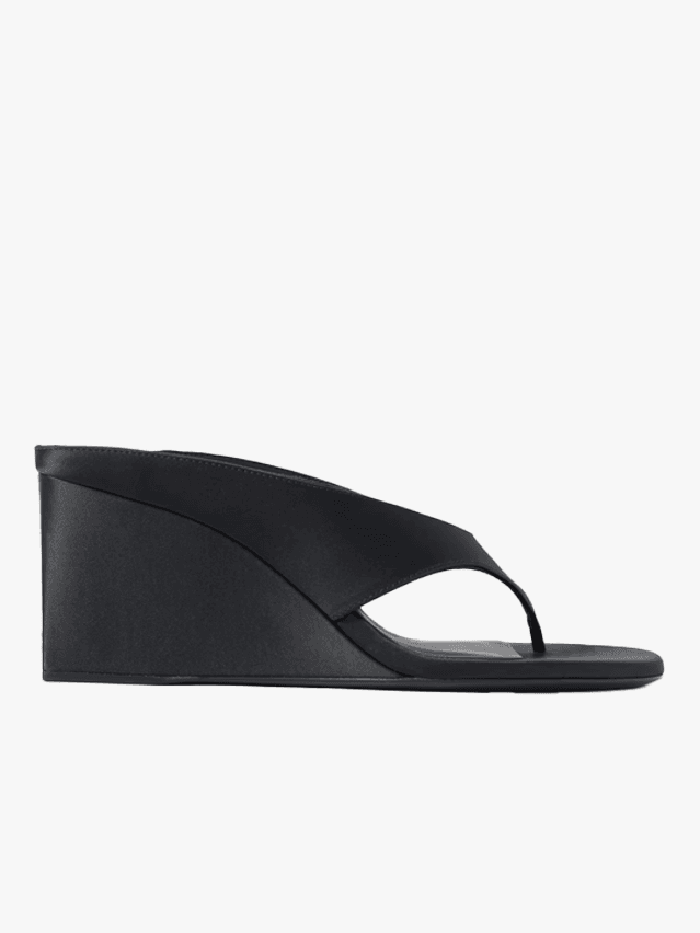 Image may contain Wedge Clothing Footwear and Sandal
