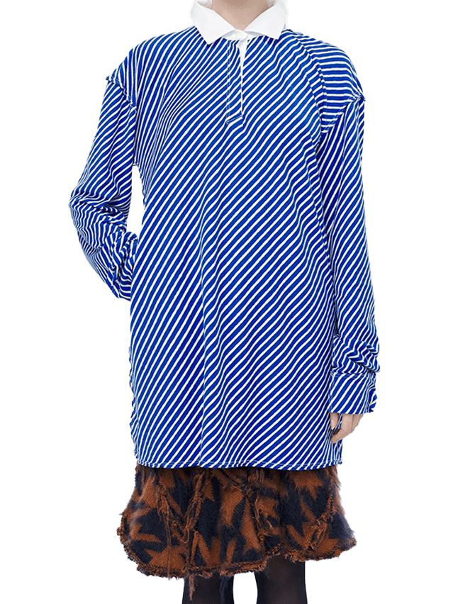 Image may contain: Clothing, Long Sleeve, Sleeve, Coat, Shirt, Dress, Skirt, and Blouse